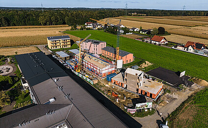 St. Veit in der Südsteiermark, Erzherzog-Johann-Weg 8 und 10 - geförderte Eigentumswohnungen - GWS Wohnungen - Baustellenbild
