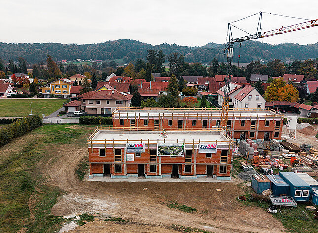 Gleinstätten 361, 362 und 363, 1. Bauabschnitt - geförderte Mietwohnungen mit Kaufoption - Neubauprojekt der GWS - Baustellenfoto