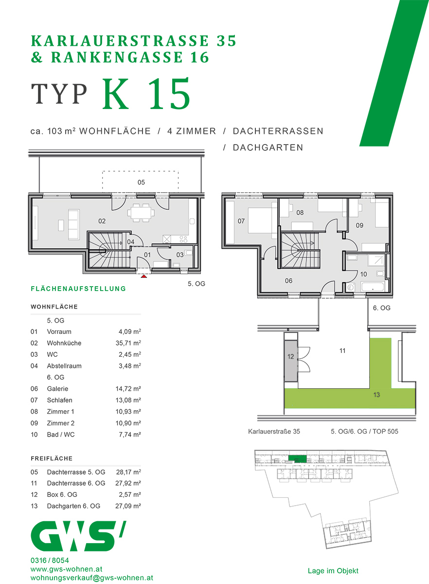 Graz, Rankengasse 16 & Karlauerstraße 35 - freifinanzierte Eigentumswohnungen - 4-Zimmer-Wohnung - Grundriss